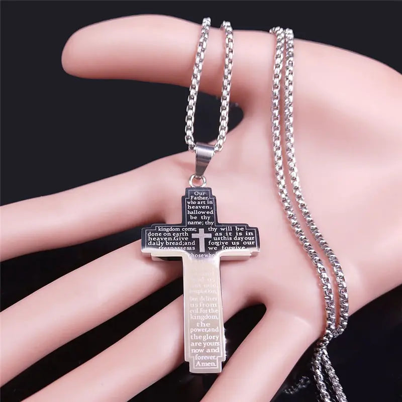 Cross Chain Necklace Stainless